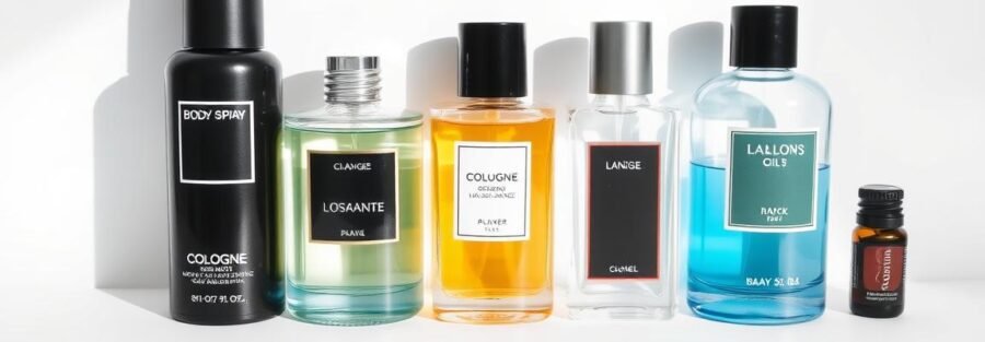 Four different affordable fragrance options displayed side by side showing how to smell good on a budget