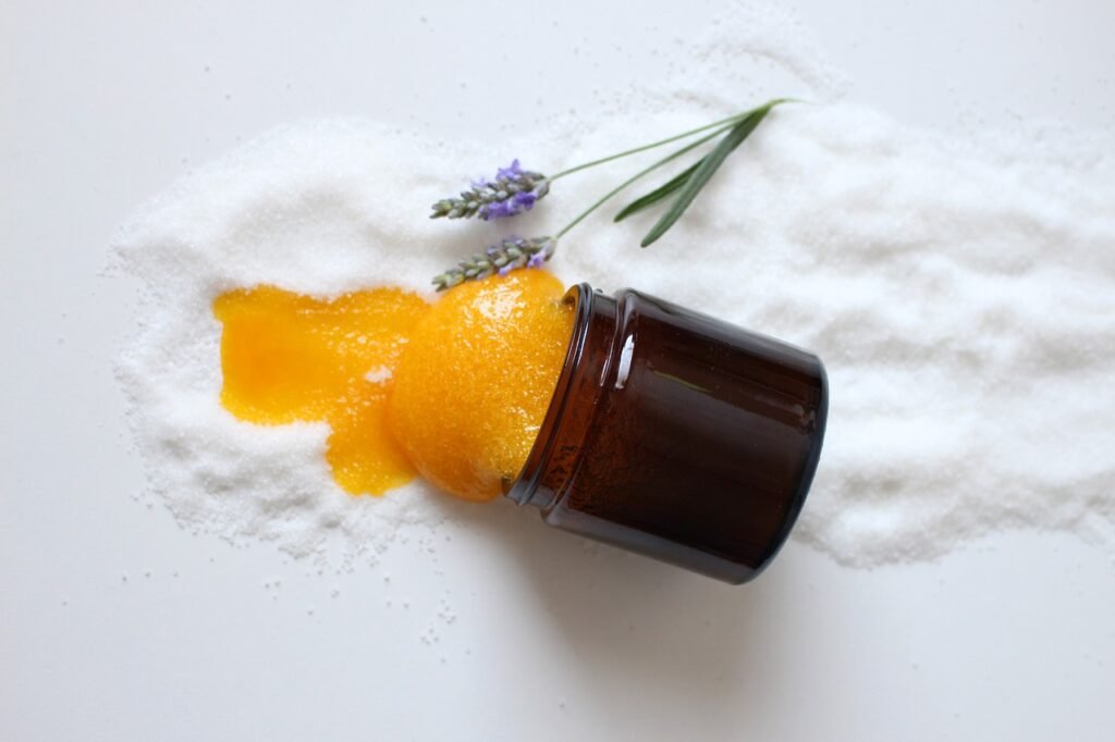 exfoliating face scrub for men natural cosmetics, cosmetics, beauty, lavender, sugar, rose, blossom, bloom, container, peeling, scrub, body peeling, care, nature beautiful, skin, skin care, rose flower, bad, bathroom, orange, woman, luxury, spa